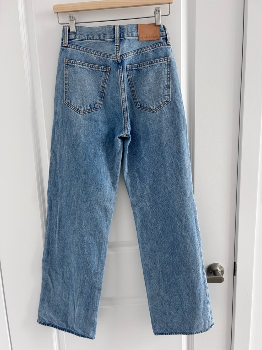 Denim Forum Light Blue High-Rise Wide Leg Jeans - Picture 3 of 3